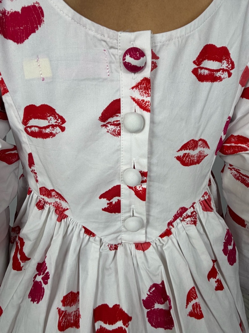 Tyler McGillivary Lipstick Stain Long Sleeve Babydoll Mini Dress - Picture 5 of 9